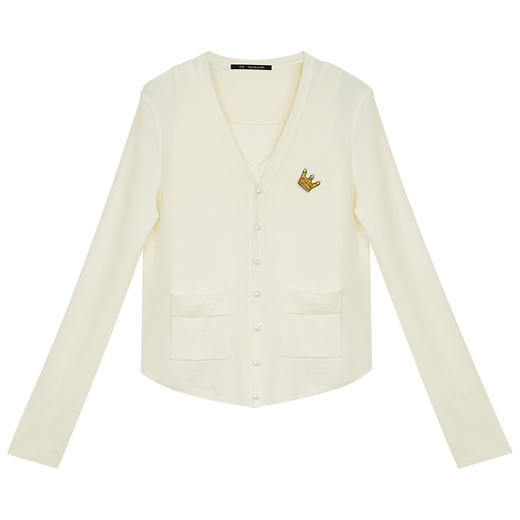 RSG郭培成衣品牌珍珠皇冠刺绣装饰针织两件套上衣女装 商品图4