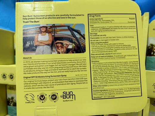 到手价239元/组 Sun Bum大嘴猴防晒喷雾 SPF50 142g*2支装 美国代购，无中文标签，介意慎拍 商品图1