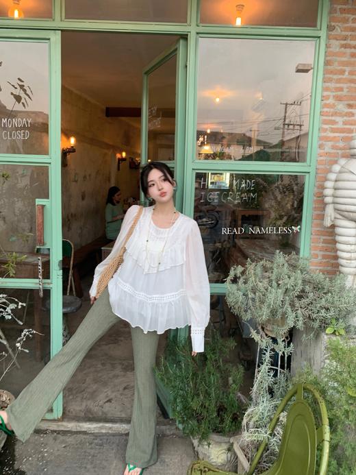 Read Nameless /100%天丝初恋衬衫+编织拉毛绿色喇叭裤 2025/4/3 商品图6