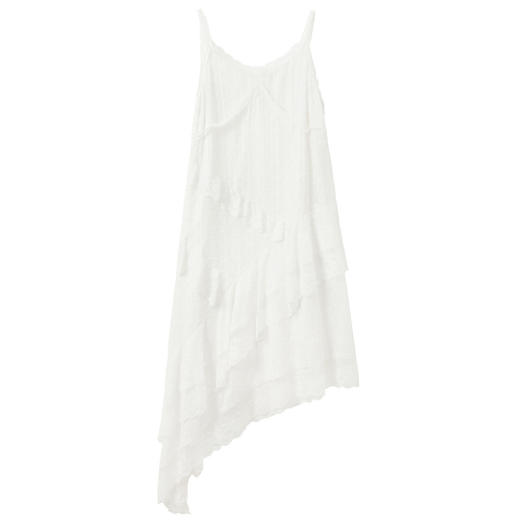 三彩独醒2025夏季新款花边V领吊带裙连衣裙雪纺中长裙度假F 商品图4