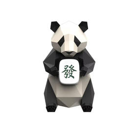熊猫抱富摆件