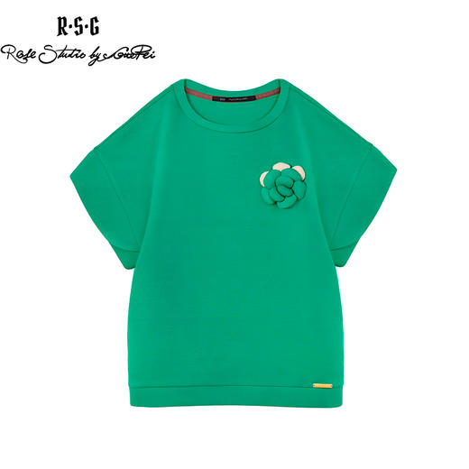 RSG郭培成衣品牌原创设计手工立体布艺花朵女装短款T恤上衣 商品图0