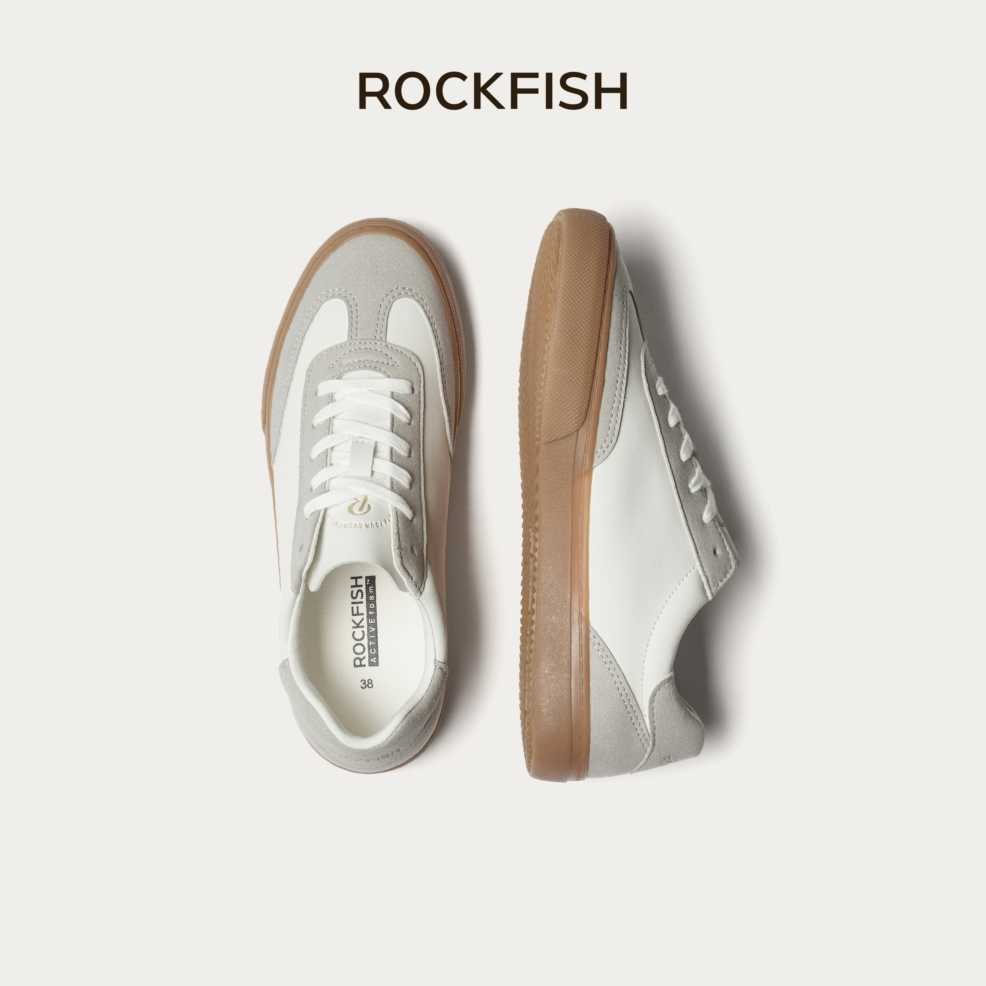 Rockfish901不怕湿复古单层皮面德训鞋男女同款休闲板鞋