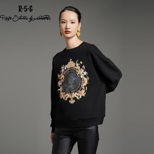 RSG郭培线上成衣品牌高光十刻女装钻印花设计感轻奢卫衣 商品图0