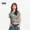 森马短袖T恤女短款小个子潮酷街头2025新款夏季修身迷彩上衣复古 商品缩略图0