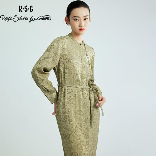 郭培成衣品牌【“药”爱自己】雪莲刺绣小立领盘扣印花连衣裙 商品图2