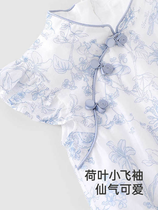 英氏婴儿衣服夏季透气国风包屁衣女宝宝连体衣新中式YRHGJ2R056A 商品图4