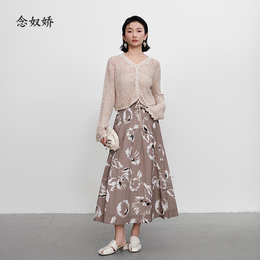 【商场同款】CNK5492 “亮片抽绳针织衫” 微喇袖花纱针织衫，自由造型 商品图3