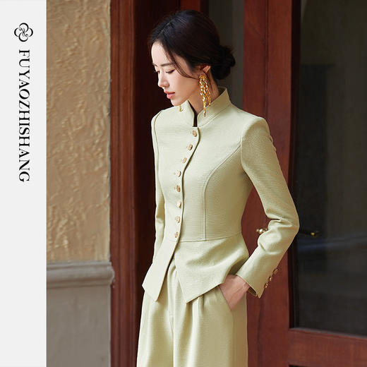 FUYAO扶摇 新中式女装复古民国风西装外套2025新款高级感西服套装 商品图2