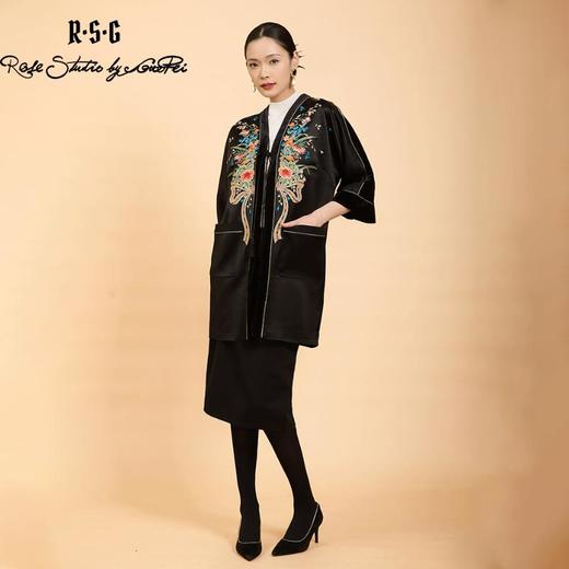 东方境X郭培联名系列：姹紫嫣红锦绣丝绒轻高定棉服大衣 商品图3