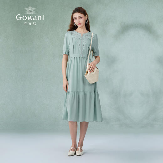 乔万尼真丝连衣裙法式收腰重工绣花ET2E285 商品图2