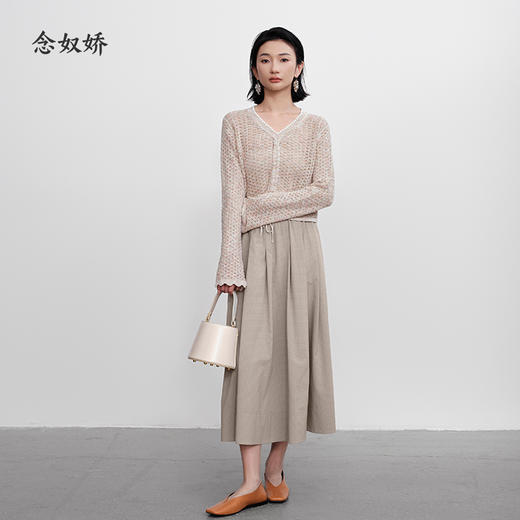 【商场同款】CNK5492 “亮片抽绳针织衫” 微喇袖花纱针织衫，自由造型 商品图10