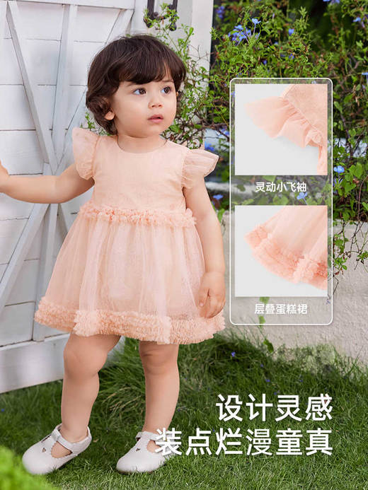 英氏婴儿衣服夏季透气女童连体衣可爱女宝连体裙哈衣YRHGJ2R068A 商品图4