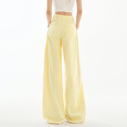 馥迦彩色弯刀阔腿牛仔裤 商品图5