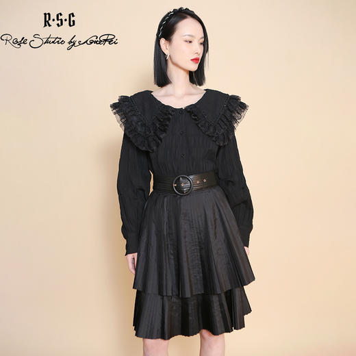 RSG郭培成衣品牌蕾丝领口钉珠装饰设计感纯棉衬衣女装 商品图1