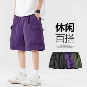 【DSL】大依优型大码短裤五分裤大号工装裤子弹力透气加肥加大夏季松紧腰宽松运动沙滩裤