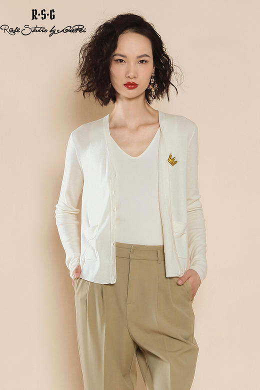 RSG郭培成衣品牌珍珠皇冠刺绣装饰针织两件套上衣女装 商品图5