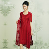 乔万尼夏红装喜宴假两件刺绣修身收腰真丝桑蚕丝连衣裙女EN2E551 商品缩略图2