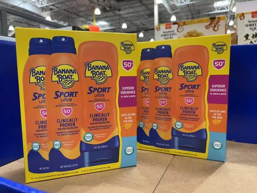 到手价195元/组 Banana Boat Sport SPF50+香蕉船运动型防晒喷雾227ml*2➕防晒乳液237ml 美国代购，无中文标签，介意慎拍 商品图2
