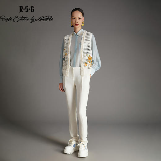 RSG2023小香风醒狮滚绣球重工刺绣针织马甲 商品图2