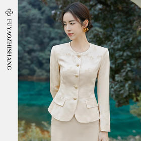 FUYAO扶摇 新中式提花西装外套女2025春季新款气质小香风淑女西服