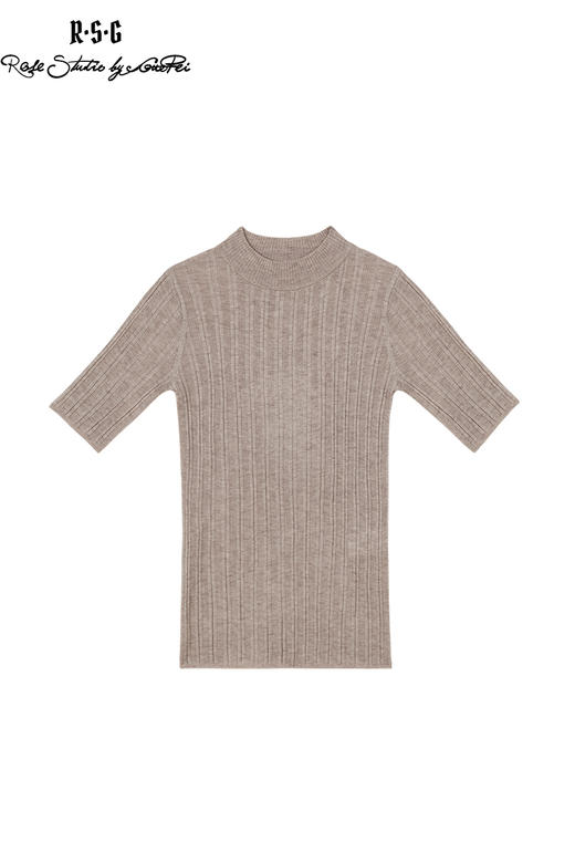 RSG郭培成衣品牌圆领修身型套头短袖通勤女款针织衫薄款上衣 商品图5