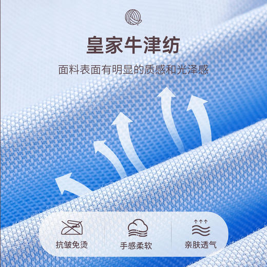 【皇家古纺一号】牛津纺纯棉短袖衬衫255G0F610S 商品图2