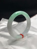 612594，53.6圈口，飘绿正圈平安镯，窄条秀气条形，白底飘一截绿 商品缩略图1