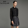 RSG郭培成衣品牌黑白两色有机棉纺织蕾丝面料翻领长袖春秋衬 商品缩略图3