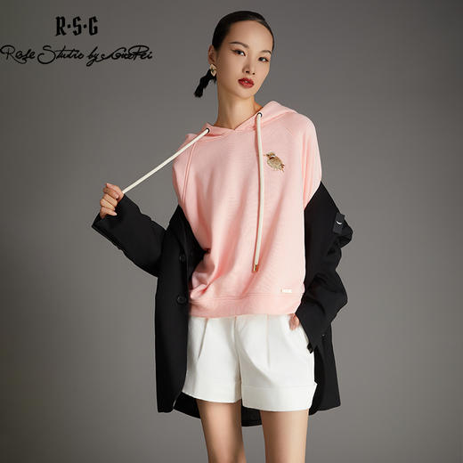 RSG郭培成衣品牌长袖上衣刺绣翠鸟休闲女士连帽卫衣女装 商品图2