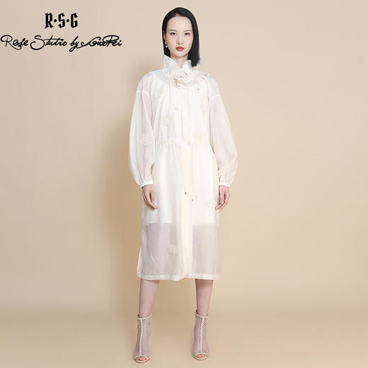 RSG防晒款开衫连衣裙 春夏季微透长款设计感优雅气质纱裙 商品图1