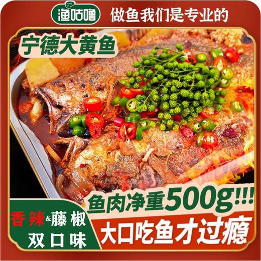 0591【国企严选，山海食材】香辣&藤椒口味大黄鱼烤鱼950g 商品图0