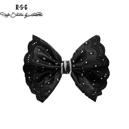 RSG郭培成衣品牌原创点钻蝴蝶结装饰镂空刺绣发饰大号发夹 商品图0