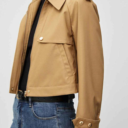 顺丰包邮21311洛诗琳2025春季新款时髦翻领短款夹克外套女325 商品图3