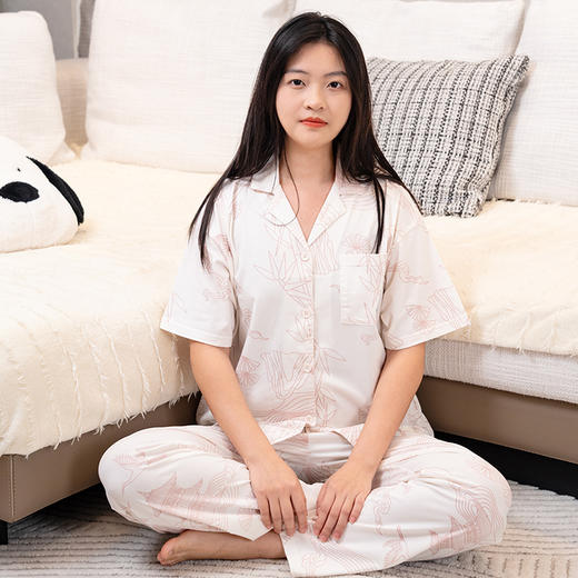 【88元1套】春夏女士中袖长裤开衫套装-6251208 商品图1