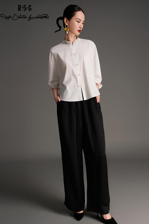 RSG2023郭培成衣品牌丝滑垂感直筒长裤 商品图5