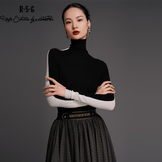 RSG2023郭培成衣品牌早秋修身打底双面针织毛衣 商品图0
