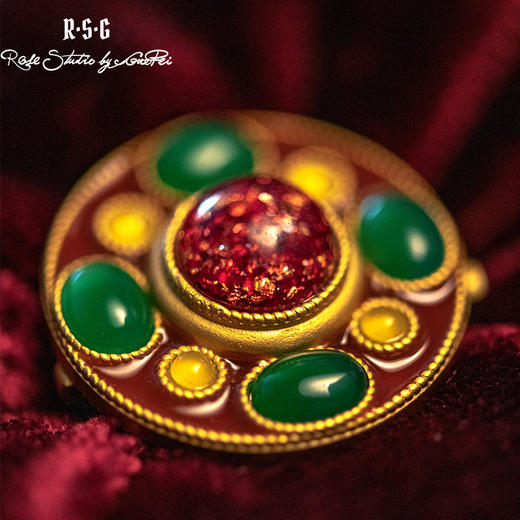 R.S.G精品系列设计师款铜质镀金玛瑙轻奢胸针饰品郭培（限量版） 商品图3