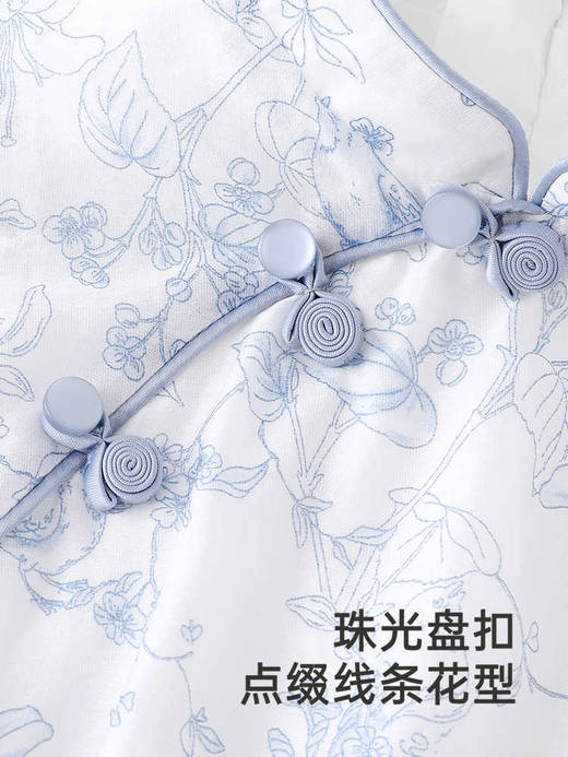 英氏婴儿衣服夏季透气国风包屁衣女宝宝连体衣新中式YRHGJ2R056A 商品图3