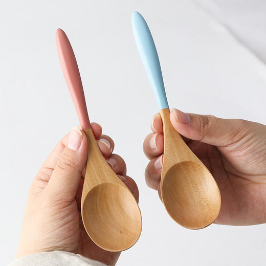 日本进口石田白木彩色汤匙 蓝色 商品图4