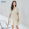 NUTS夏季新品V领纯色时尚优雅气质短袖连衣裙324101126B 商品缩略图2