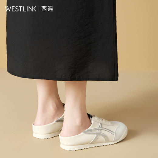 西遇德训鞋半拖女新款春夏百搭一脚蹬懒人休闲鞋包头外穿拖鞋V0556540 商品图3