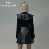 RSG郭培成衣品牌原创设计春夏季金线刺绣黑色口袋A字皮裙短裙 商品缩略图1