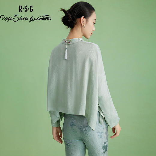 郭培成衣品牌【“药”爱自己】中式藏红花刺绣流苏吊坠衬衫 商品图4