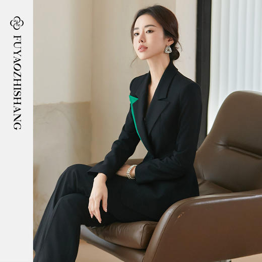 FUYAO扶摇 新中式西装外套女2025新款女装职场大女主气质工作服春 商品图3