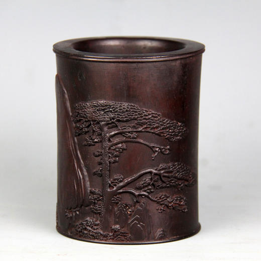 迎客松°黑檀小笔筒 商品图1