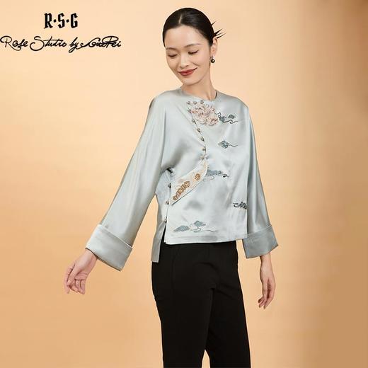 东方境X郭培联名系列：轻高定团龙祥云刺绣斜襟外套 商品图4