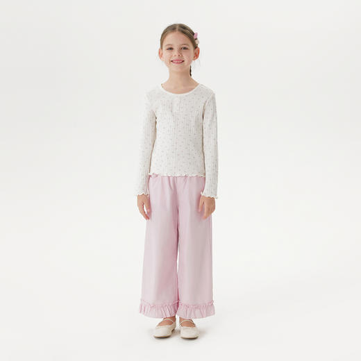 马克珍妮女童透气纯棉罗纹T 2025年春装新款250170 商品图1