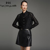RSG郭培成衣品牌黑白两色有机棉纺织蕾丝面料翻领长袖春秋衬 商品缩略图2