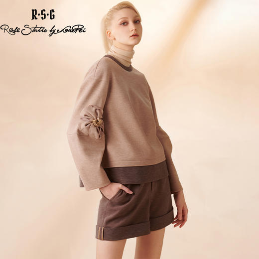 RSG郭培成衣品牌可可色贝壳纽扣休闲春夏季百搭短裤 商品图2